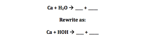 Cao H2o Ca Oh 2 Balance The Equation